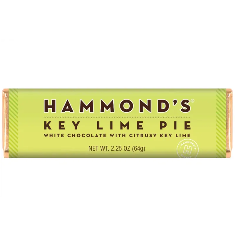 Hammond‘s Key Lime Pie White Chocolate Candy Bar 2.25 Oz