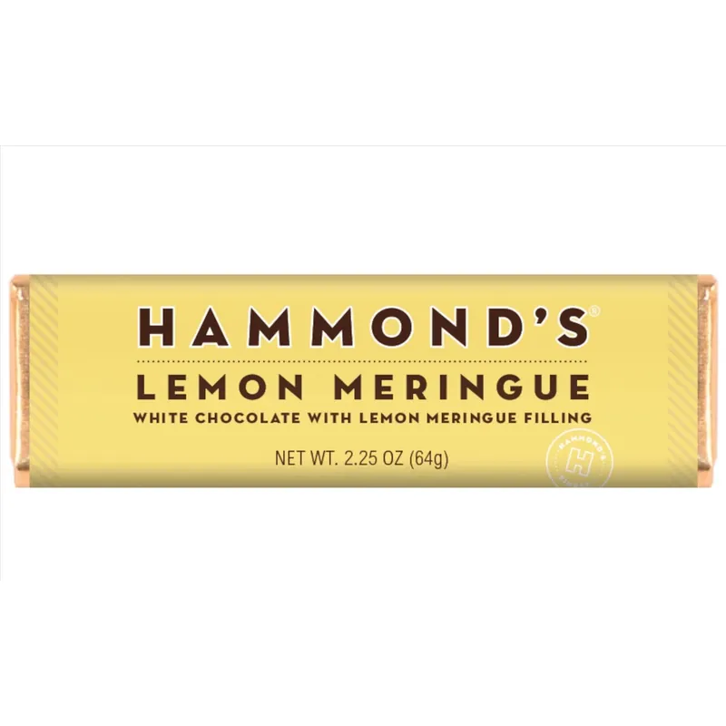 Hammond‘s Lemon Meringue White Chocolate Candy Bar 2.25 Oz