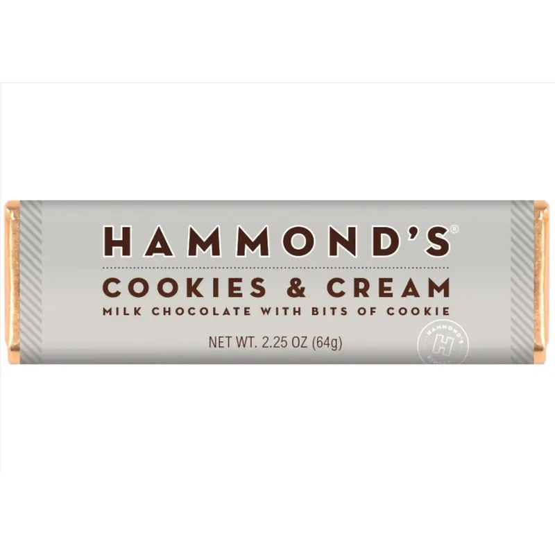 Cookies And Cream Milk Chocolate Candy Bar 2.25 Oz Delicious Treat