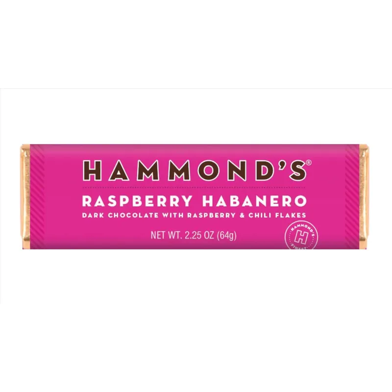Raspberry Habanero Dark Chocolate Bar 2.25 Oz - Sweet And Spicy Treat