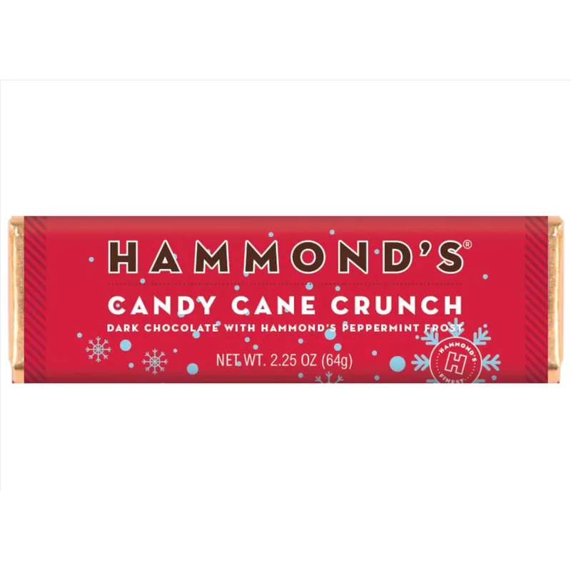 Crunch Dark Chocolate Candy Cane Bar 2.25 Oz - Gourmet Treat