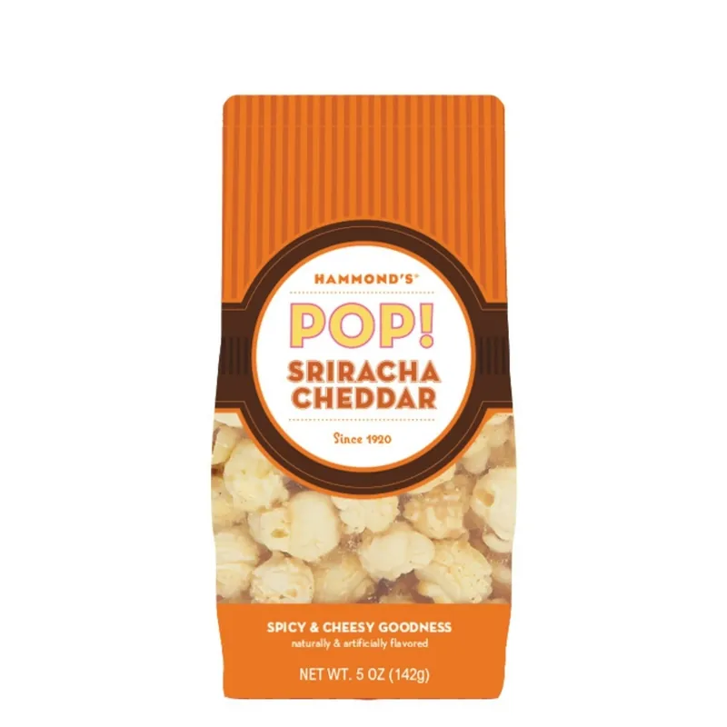 Sriracha Cheddar Popcorn 5 Ounce Bag - Spicy Snack Delight