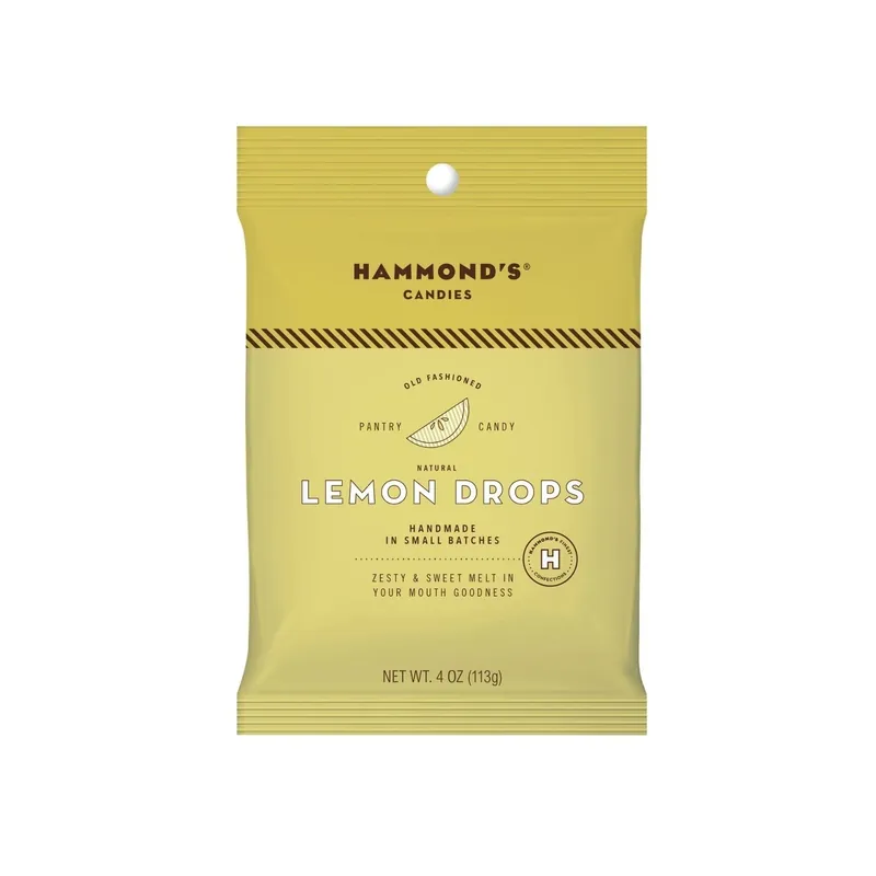 All Natural Lemon Hard Candy 4 Ounce Bag - Nostalgic Lemon Drops