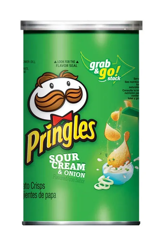 Pringles Sour Cream & Onion Chips 5.57 Oz Can