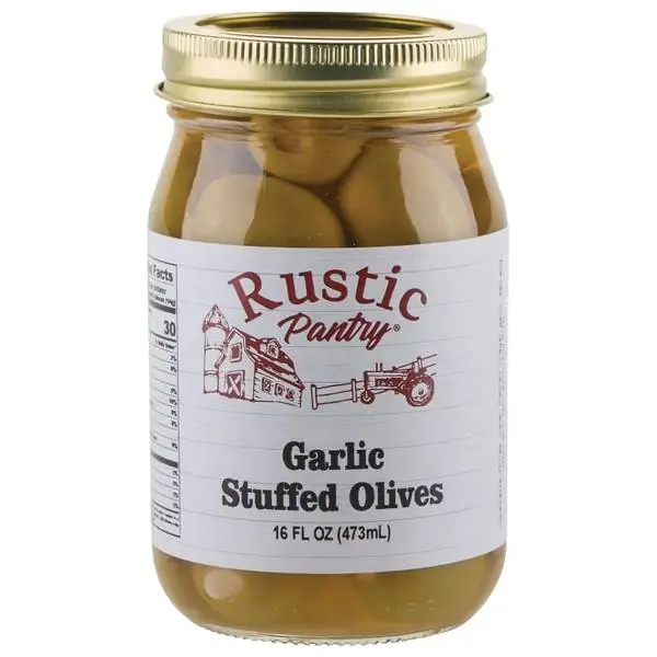 Rustic Pantry 16 Ounce Garlic Stuffed Olives