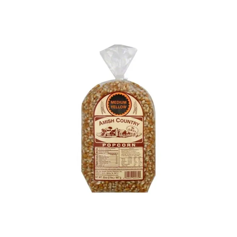 Amish Country Popcorn Medium Yellow Popcorn, 32 Oz, - Pack Of 8