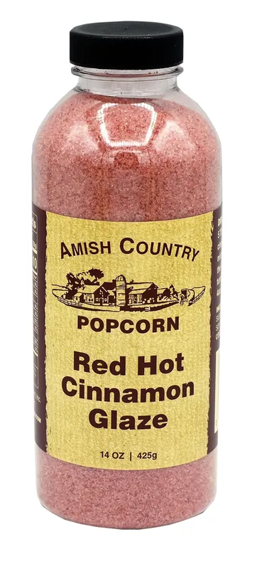 14oz Red Hot Popcorn Glaze - Amish Country Flavoring For Gourmet Popcorn