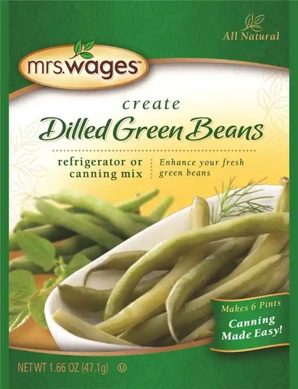 Mrs Wages W610 Mrs. Wages Refrigerator Dilled Green Beans Mix 1.66 Oz.