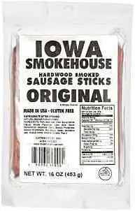 Iowa Smokehouse Original Sausage Snack Sticks – 16 oz Beef & Pork
