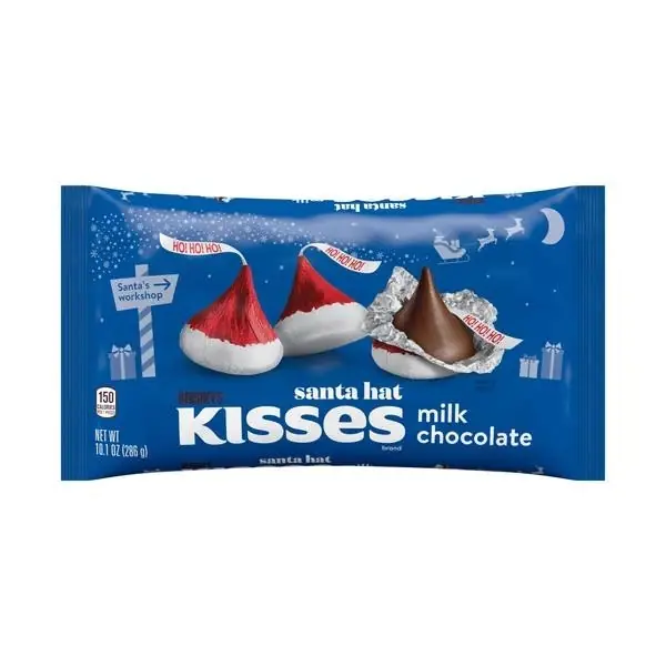 Kisses Santa Hat Milk Chocolate Candy 10.1 Oz Bag