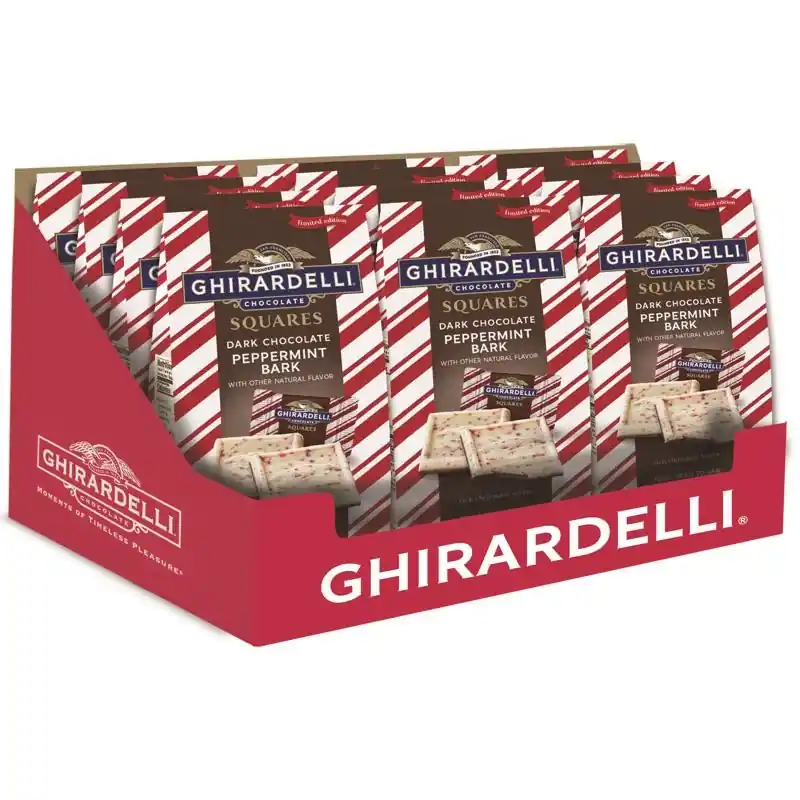 Dark Chocolate/peppermint Bark Chocolate Squares 7.7 Oz