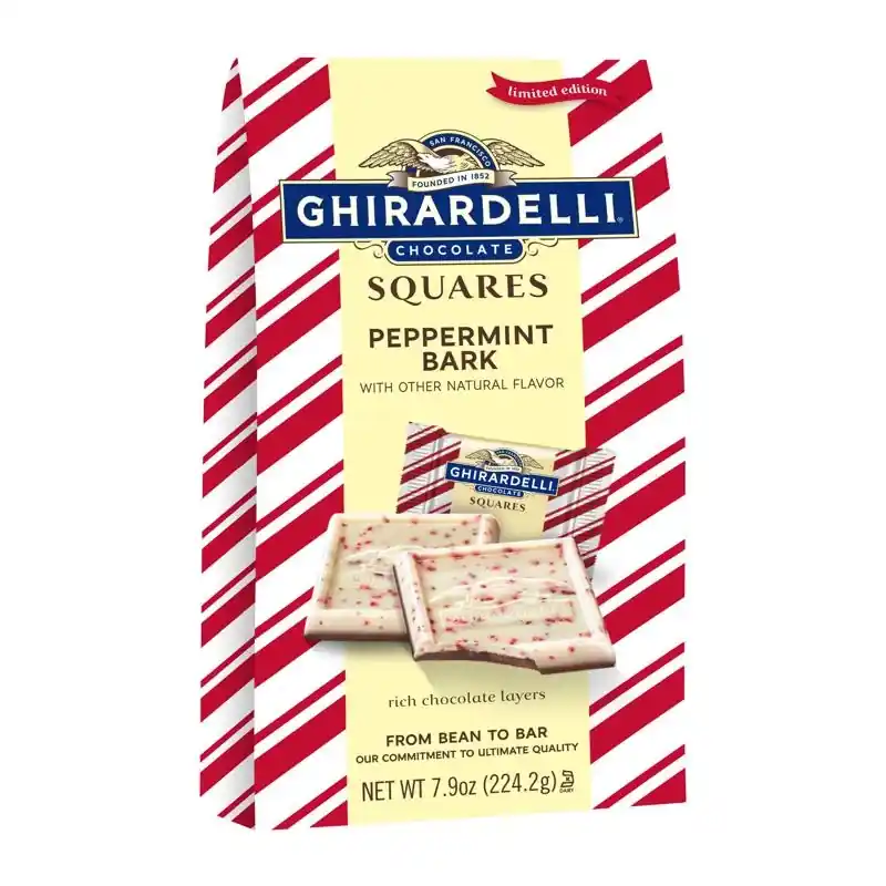 Milk Chocolate Peppermint Bark Chocolate Squares 7.9 Ounce Gift Bag