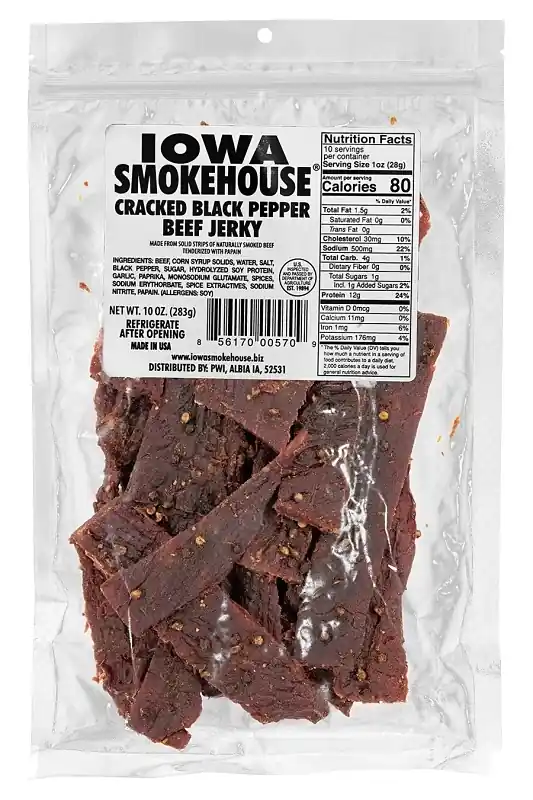 Beef Jerky, Cracked Black Pepper, 10-oz.