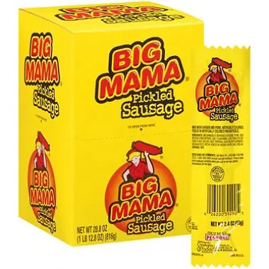 Big Mama Pickled Sausages 2.4 Oz - Flavorful Snack Treat