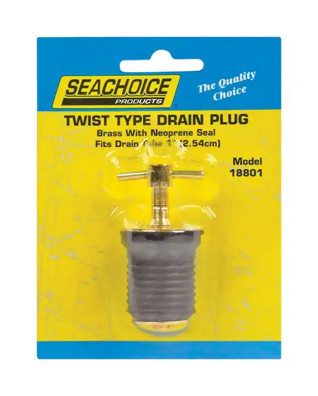 1 Inch Twist-turn Brass Drain Plug With Neoprene Seal