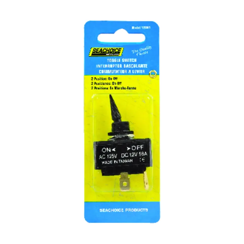 2-position 15a/12v Toggle Switch With Black Plastic Paddle And Locking Ring