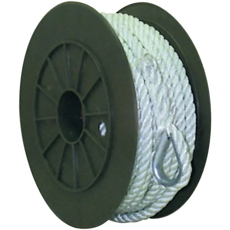 3/8 In. X 150 Ft. 3-strand Twisted Nylon Anchor Line - White
