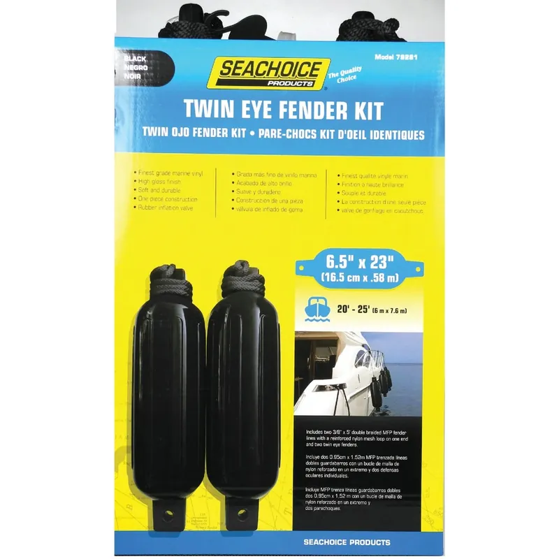 Twin Eye Black Vinyl Boat Fender