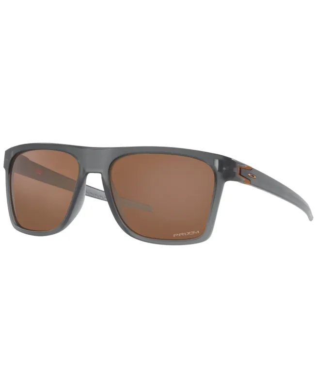 57mm Polarized Rectangular Sunglasses In Grey Smoke For Men