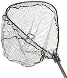 Tournament Series Knotless Flat Bottom Rubber Coated Landing Net, 25x25-inch, Black