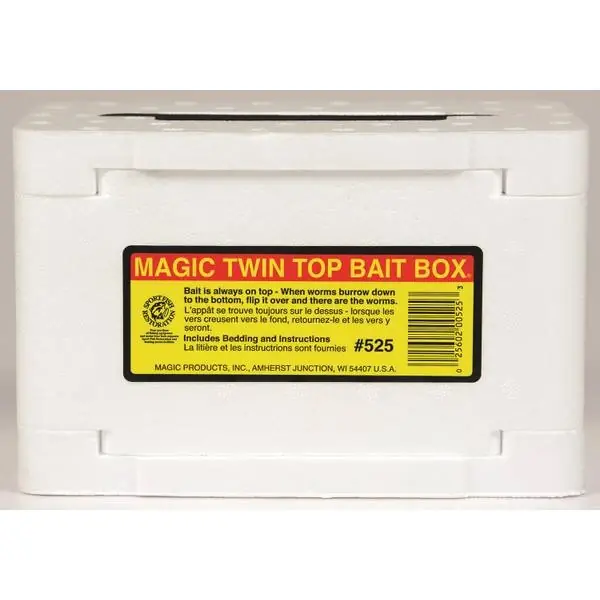 Magic Bait Box 8-inch Twin Top Clear Bedding Bait Box 2.5 Quart