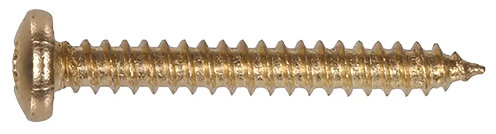 The Hillman Group 3433 8 X 1-1/4 In. Brass Plated Pan Head Phillips Metal Screw 40-pack