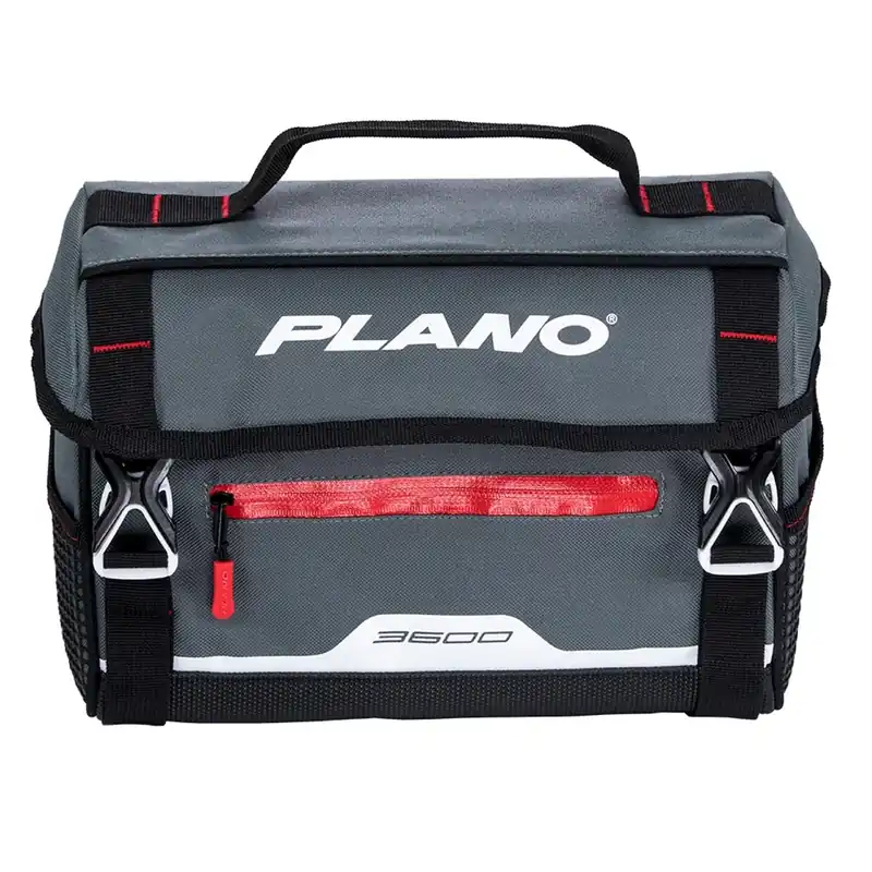 Weekend Series 3600 Softsider Fishing Tackle Box, Red, Black & Gray.