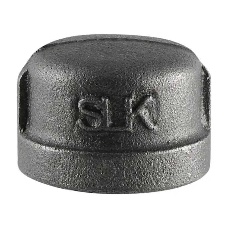 2 In. Black Pipe Cap