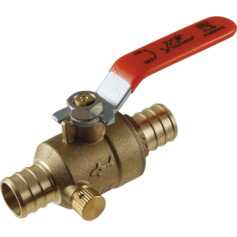 Ball Valve With Drain, Lead Free, 3/4 X 3/4 In. Brass Barb