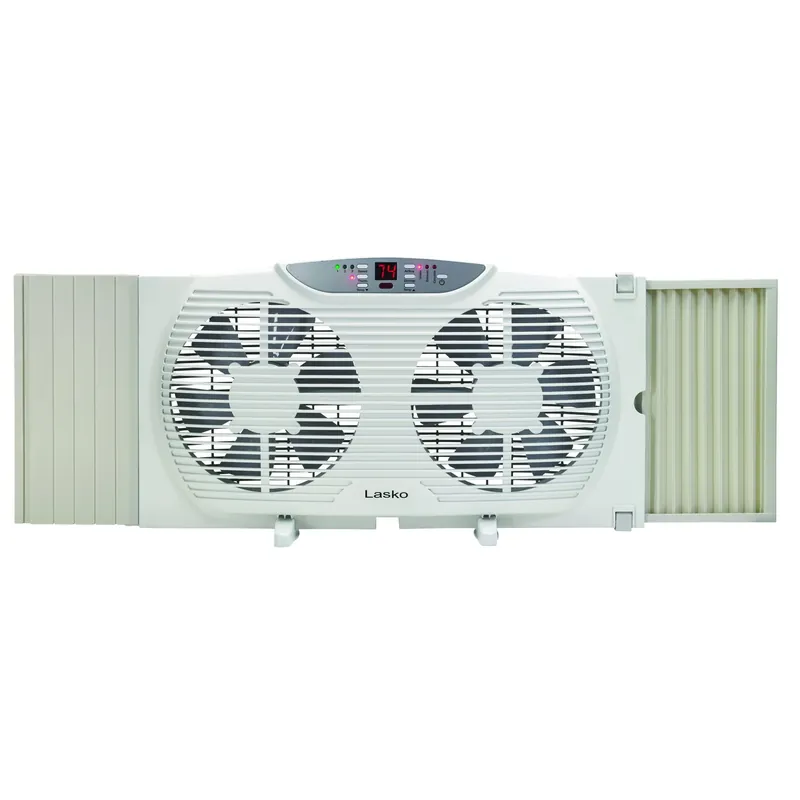 10.23 In. H X 9 In. D 3-speed Electronically Reversible Twin Window Fan With Remote Control