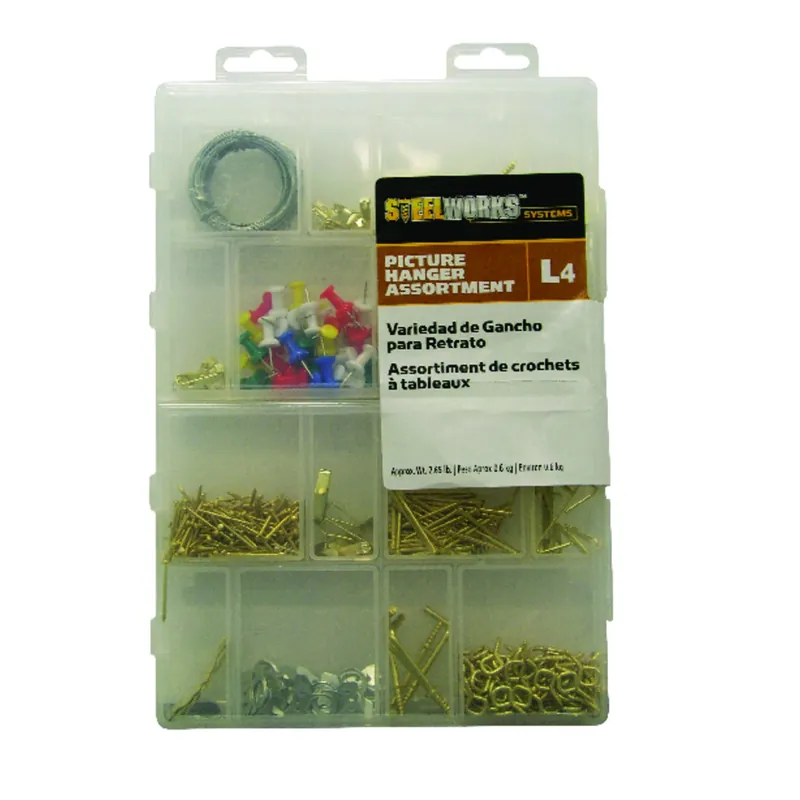 Brass-plated Assorted Picture Hanging Set 500 Pk