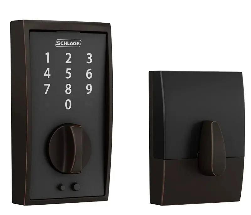 Keyless Deadbolt Century Model Be375vcen622 - Modern Black Finish