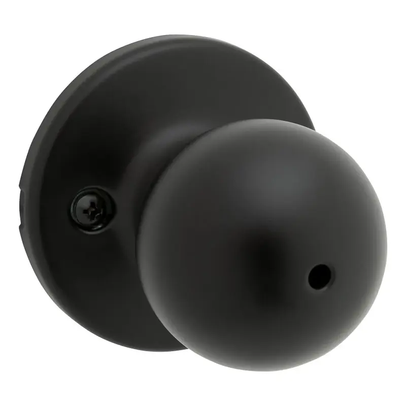 300p Polo Privacy Door Lock - Matte Black, Adjustable Latch, Traditional Design
