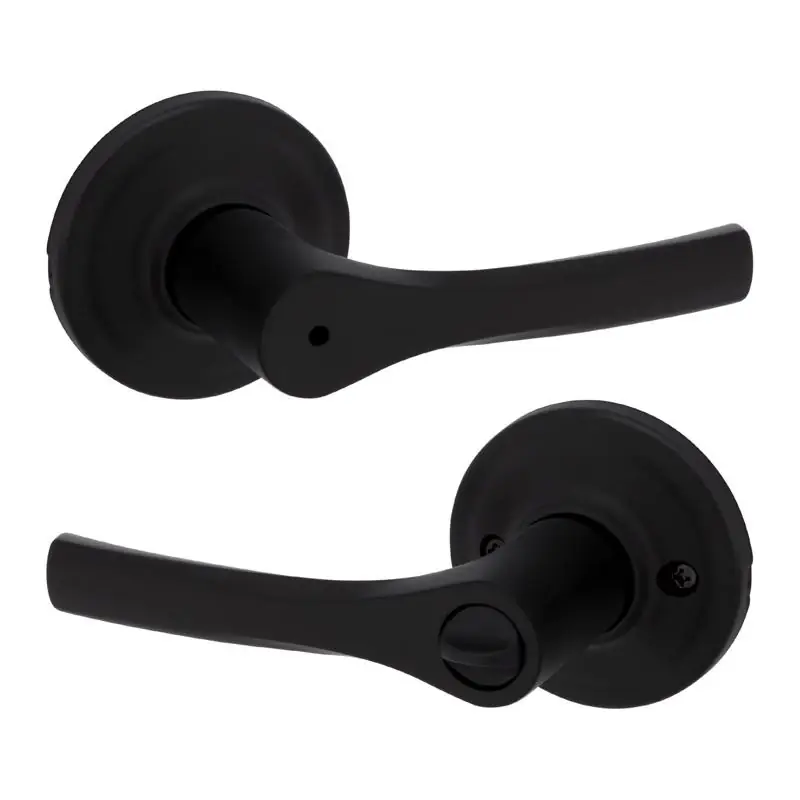Matte Black Privacy Lever For Right Or Left Handed Doors