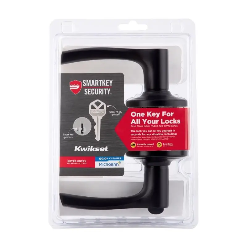 Smartkey Security Matte Black Keyed Entry Lever 1-3/4 In. 94050-705