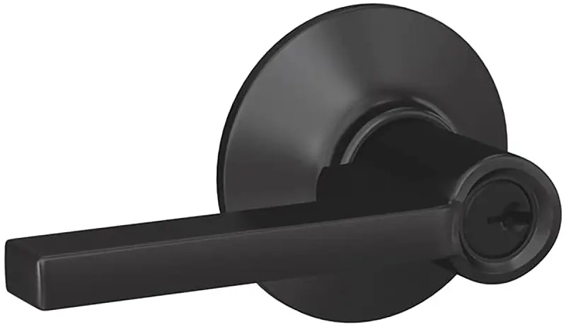 Latitude Matte Black Entry Door Knob 1-3/4 In.