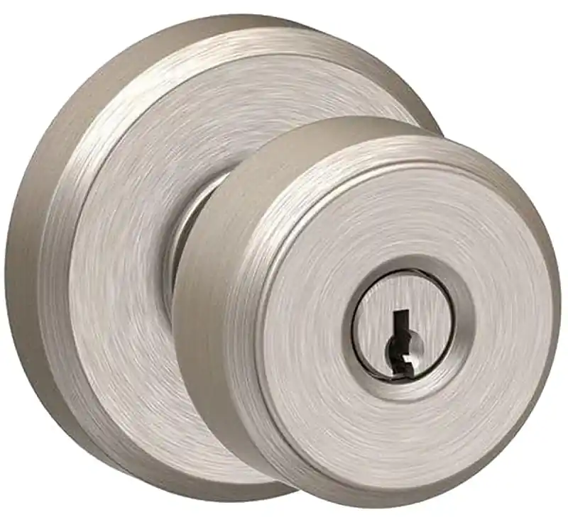 Bowery Entry Door Knob Handleset, Satin Nickel