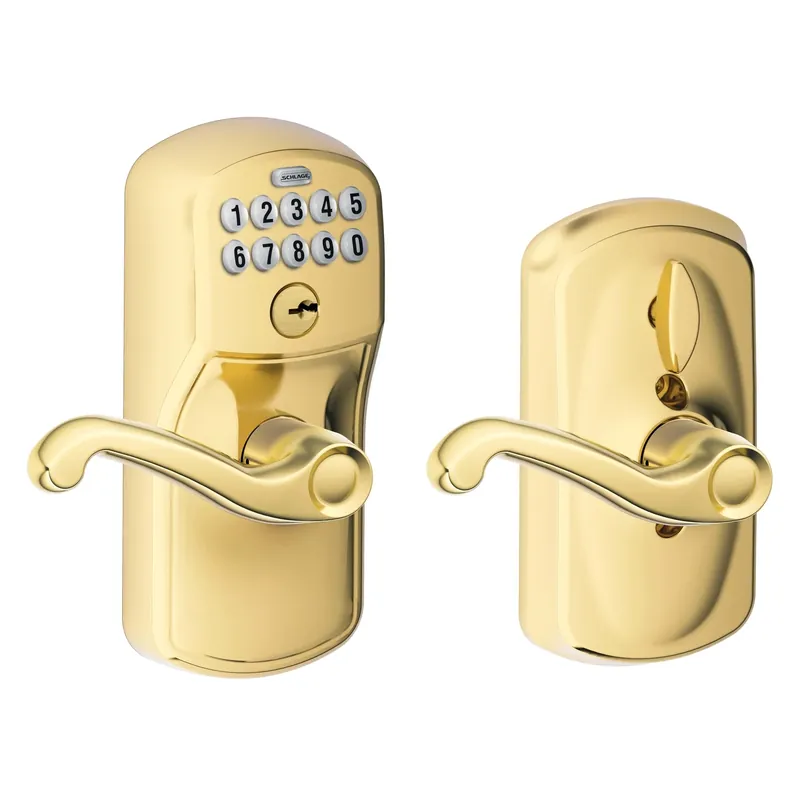 Plymouth Brass Keypad Entry Lockset With Flex Lock