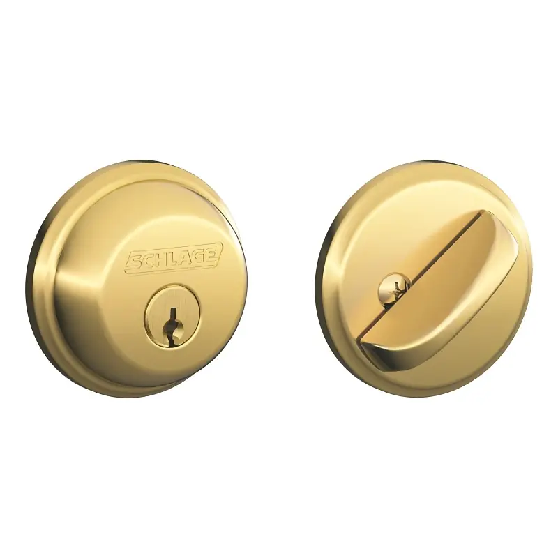 Single-cylinder Deadbolt Lock,bright Brass