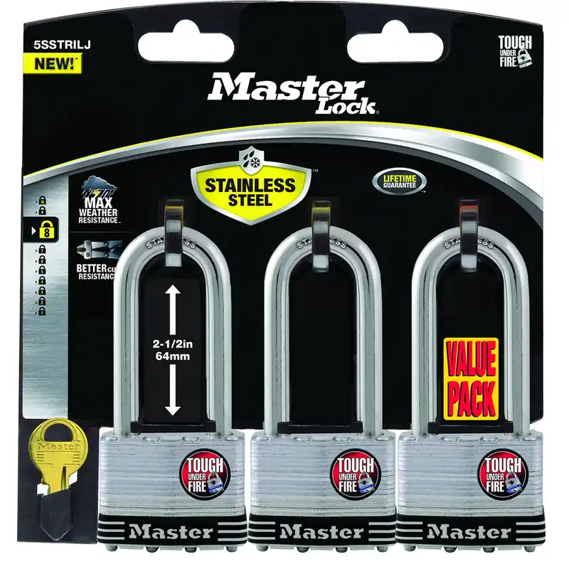 2 In. Wide Laminated Steel 4-pin Cylinder Padlock Keyed Alike