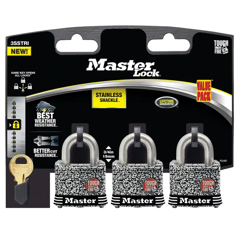 1-9/16 In. Laminated Steel 4-pin Tumbler Padlock Keyed Alike