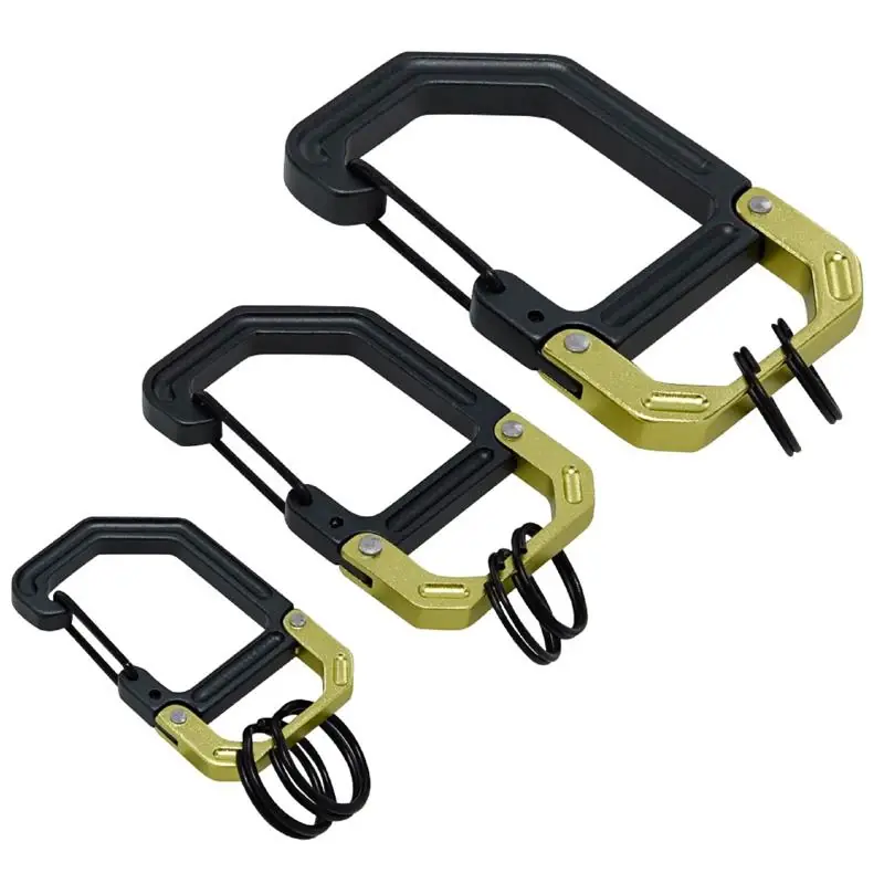 Apex Aluminum Black/green Clip/hook Carabiner Key Chain - 3 Pack