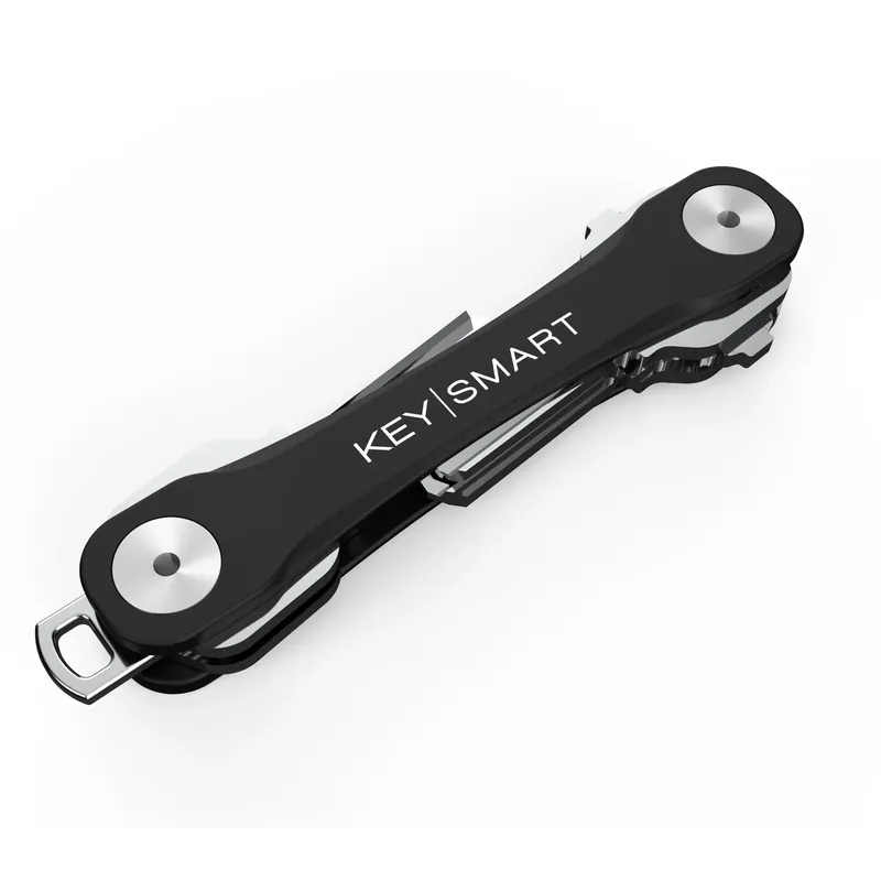 Compact Key Holder, Black Plastic, Holds 8 Keys