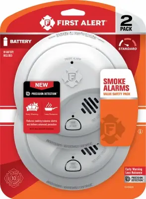 2 Pack Battery-powered Ionization Smoke Detector 2 Pk