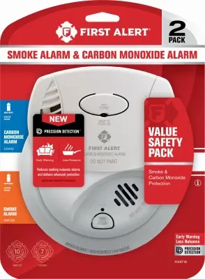 Battery-powered Ionization Smoke And Carbon Monoxide Combination Pack 2 Each