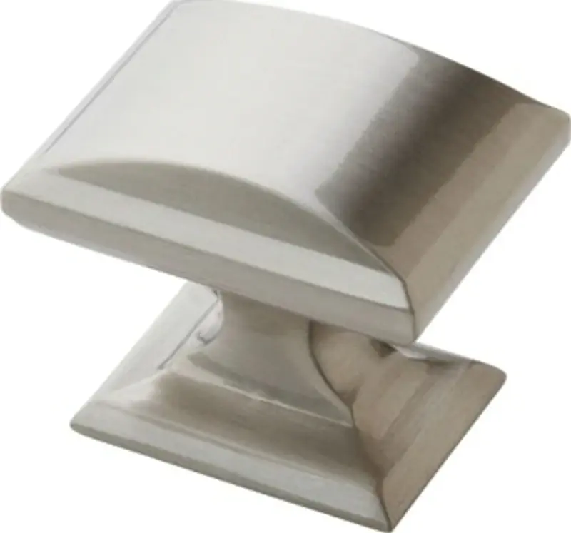 Candler Square Cabinet Knob 1-1/8 In. Satin Nickel 1 Pk