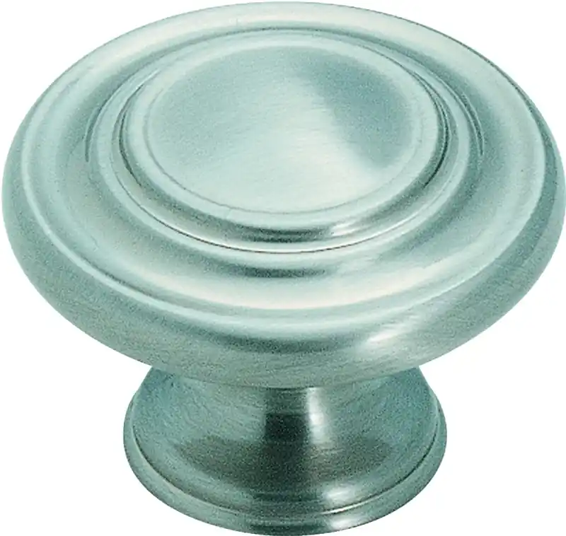 Inspirations Round Cabinet Knob 1-5/16 In. D 1 In. Satin Nickel 1 Pk