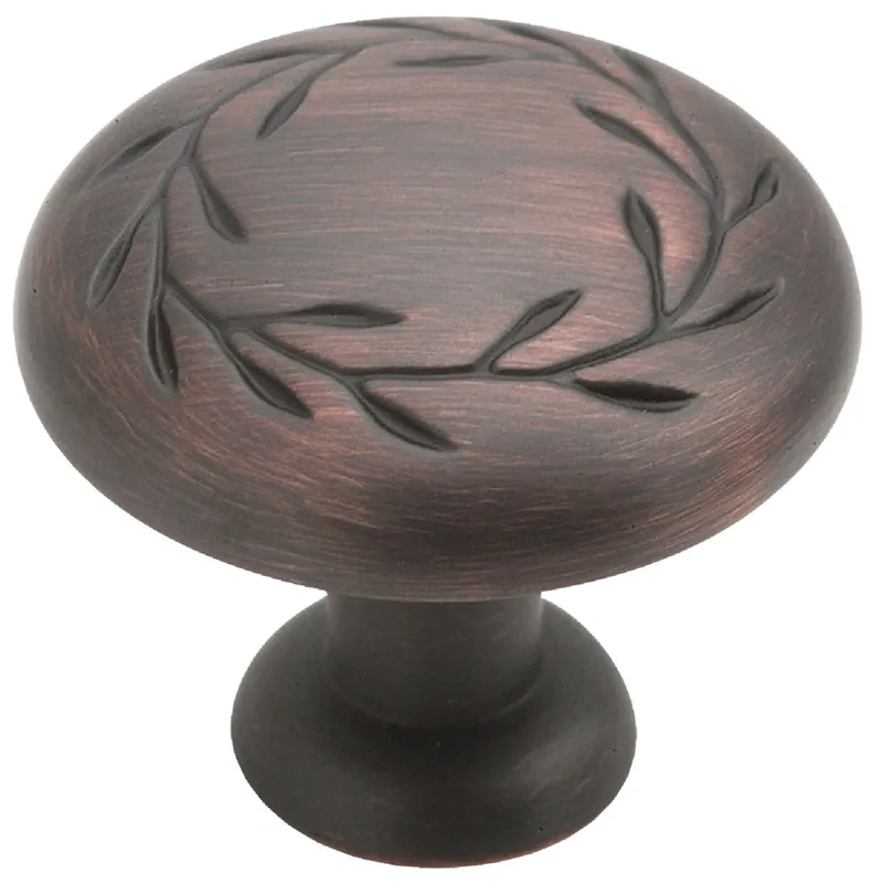 Natures Splendor Round Cabinet Knob 1-5/16 In. D 1-1/16 In. Oil Rubbed Bronze 1 Pk