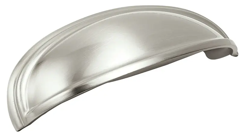 Traditional Cup Cabinet Cup Pull 3 In. Satin Nickel Silver 1 Pk