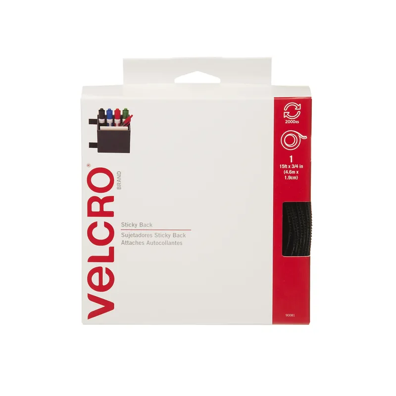 Sticky Back Large Nylon Hook And Loop Fastener 180 In. L 1 Pk